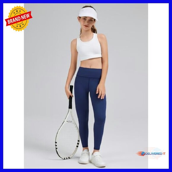 Girls High Waist Athletic Leggings with Pockets 5-Pack Yoga Pants - Picture 4 of 8